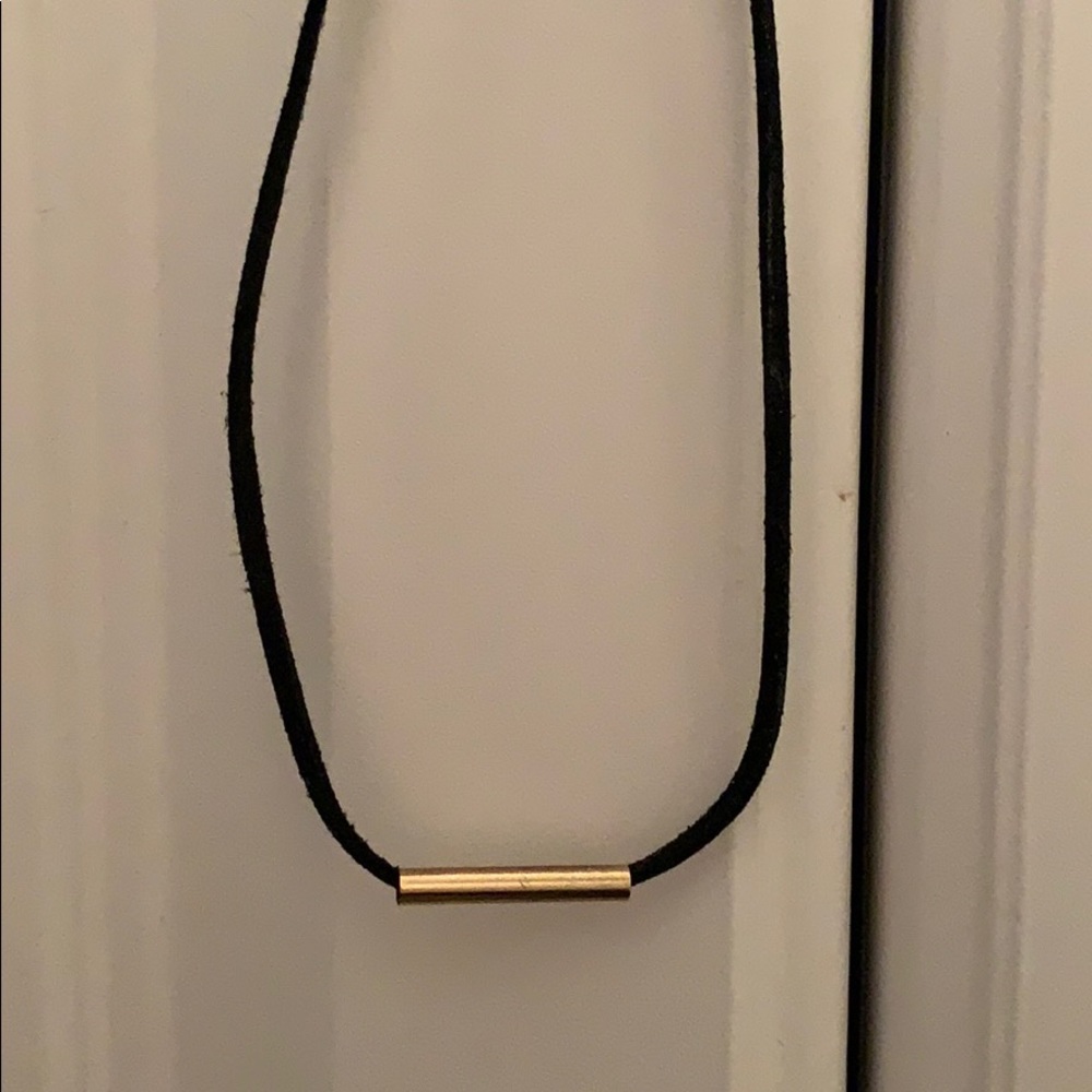 Black Choker with Gold Bar